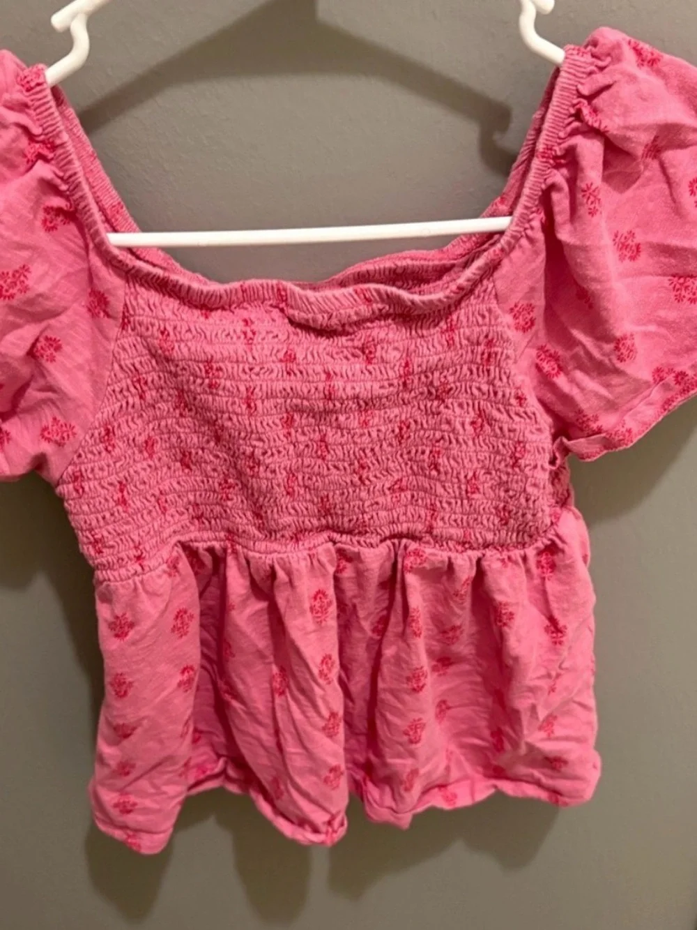 Old Navy Pink Smocked Kids Blouse